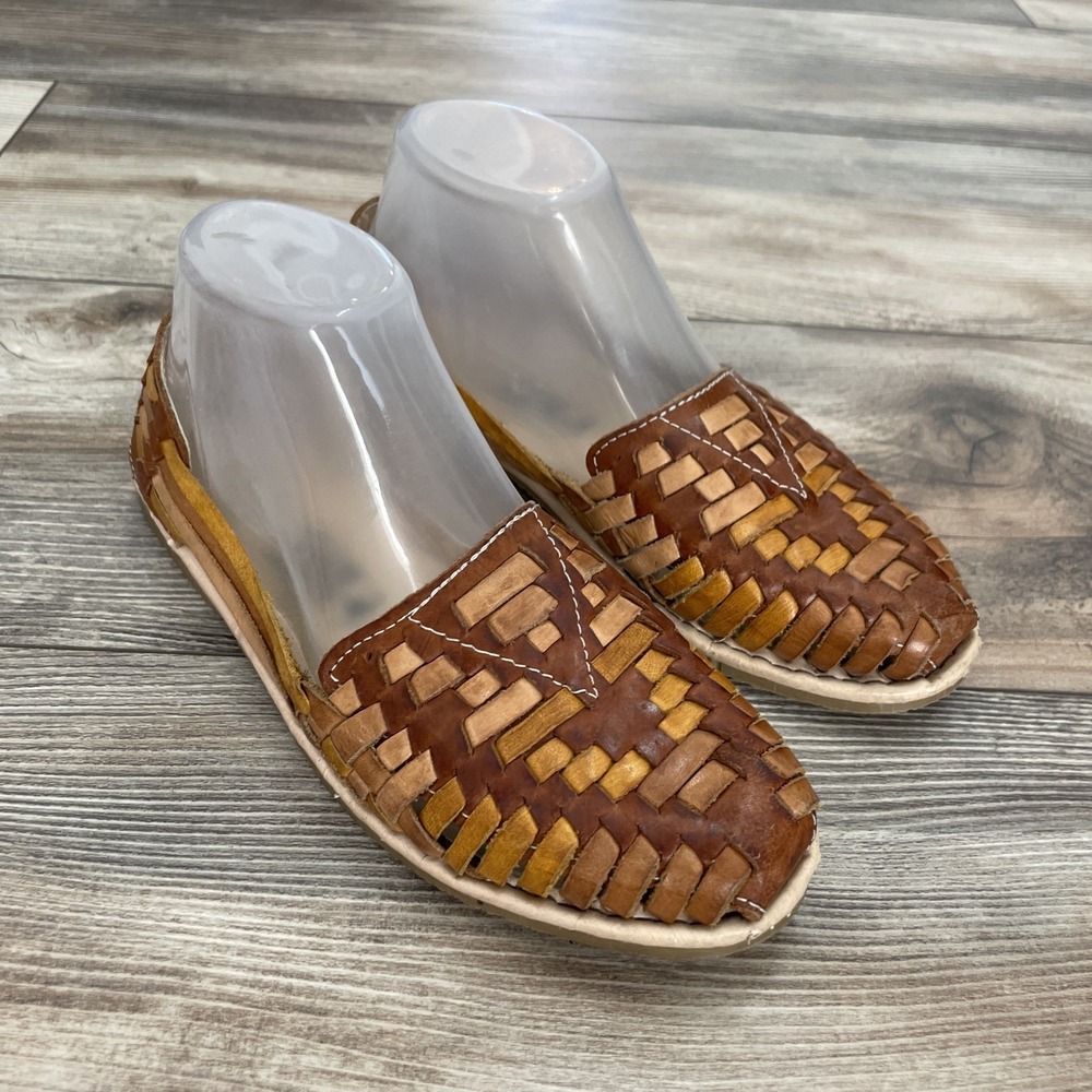 Authentic Mexican Huaraches - Rampos Women's Size 23 Tan Leather Boho